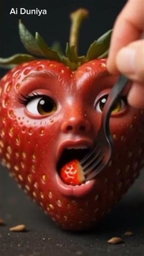 The Strawberry That Eats Strawberries! 🤯 (AI Short)​Crazy AI Strawberry Animation!​Don't Feed the