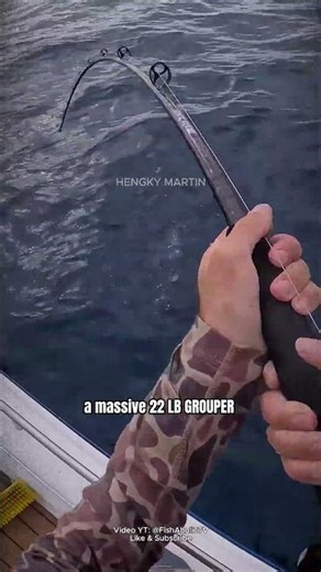 INSANE STRIKE! 22 lb Giant Grouper DESTROYS a Sardine Bait! #fishing #monsterfish