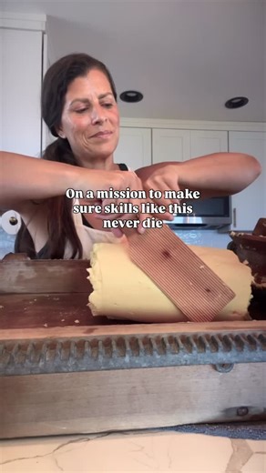 Heather Richards 🌾Homestead from scratch on Instagram: "It may seem old fashioned but I am determined to keep skills like this alive ☺️ — This antique butter table was an awesome find and I’m obsessed! Gotta thank the hubby for finding this one on Craigslist and it was in perfect condition! — It makes butter making so fun! — Have you seen one of these before? — It squeezes the buttermilk out so good! — Nothing tastes as good as homemade butter from cream from my own cows ☺️ — Follow @heathersho