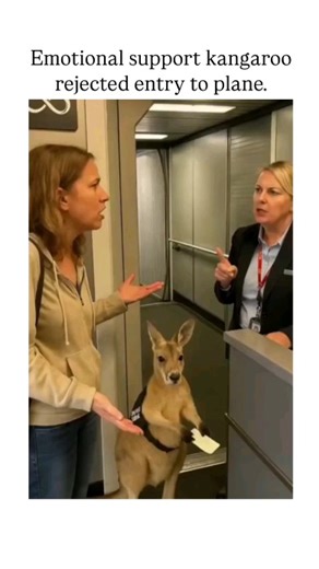 Ajay | The instgram post features a viral video of a kangaroo holding a boarding pass at an airport, seemingly being denied entry to a plane,... | Instagram