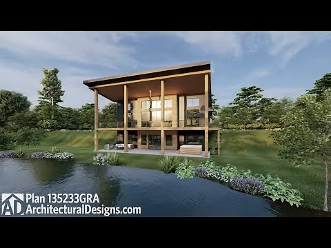 Virtual Walkthrough Tour! Modern Lake House Plan 135233GRA - Architectural Designs