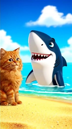 cat Shark friendship 🥹🥲 #aianimation #catshark