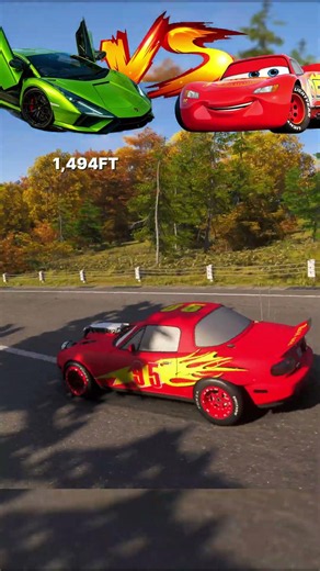 😱Can Lightning McQueen Beat the Lamborghini Sián? #viral #trending #mcqueen #gaming #fh6 #caredit