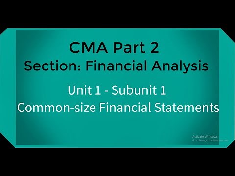 CMA part 2 Unit 1 Lec. 1 Common-size Financial statements