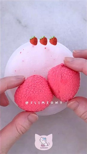 lychee diy clay slime assembly asmr 🍓🌿 cute & satisfying!