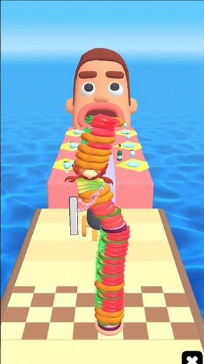 XXL Sandwich making game 3d 🤯- لعبة طريقة اللعب م - تطبيق لعبة الهاتف المحمو #runner #gaming #shorts