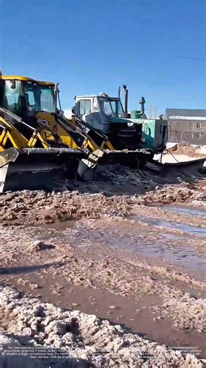 Three in Formation: Loaders Clearing Snow in a Line