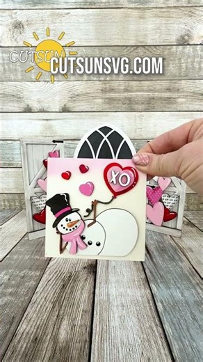 Turn SVG cuts into the cutest Valentine window display #crafts #decor #valentines