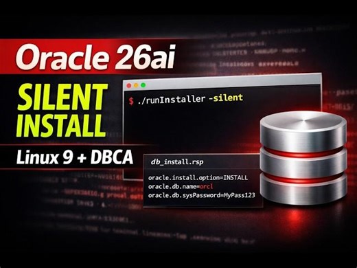 Oracle AI Database 26ai Silent Installation on Oracle Linux 9 | DBCA Silent Database Creation | ORADBA Online Training and Support