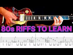 Top 10 80’s Hard Rock / Glam Metal Riffs You Need to Learn + TABS | Lesson | Cover | Tutorial