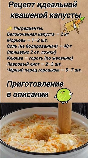 🥬 Рецепт идеальной квашеной капусты. #рецепт #еда #капуста #закуска