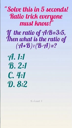 Ratio Shortcut Trick | Fast Math MCQ | Ratio & Proportion Explained
