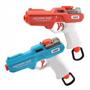 BIU BLASTER Manual Gel Ball Blaster 2-Pack Hand-Powered Splatter Blaster with Hoppers 20,000 Gel Balls for Outdoor Play Ages 14