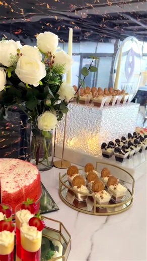 Set up dessert table for an 100 people event🤩#dessert #desserttable #pov #fyp #wedding