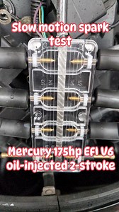 Slow motion spark test on that Mercury 175hp EFI V6 oil-injected 2-stroke. Outboard Madness #outboardmadness | Outboard Madness
