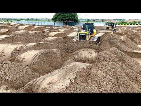Starting Layer2 Filling UP BY Smart Driver Skill Of SHANTUI DOZER Leveling & Cutting Slope,Grading
