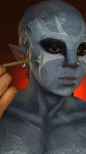 Varang makeup tutorial | Avatar fire and ash 🔥 🔥 #avatar3 #avatarcosplay #avatarmakeup