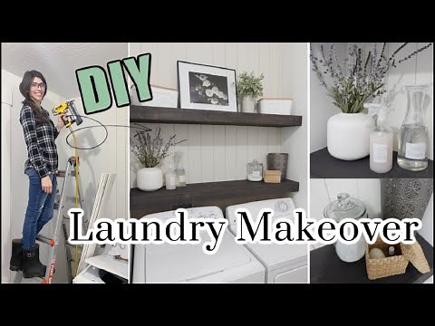DIY Small Laundry Room Makeover On A Budget | Functional Decorating Ideas \\ Room Makeover