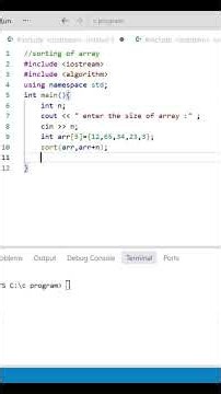sorting of array in c++ using algorithm