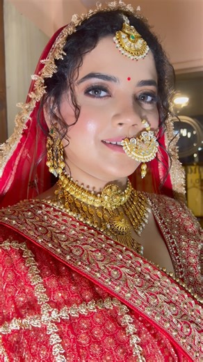 Every red bride tells a story ♥️♥️ Here’s hers….🧿🧿#bridalmakeup #indianwedding #luxurybride#