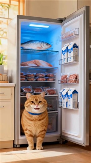 meow & empty refrigator#catshorts#videoviral#youtubeshorts#shorts