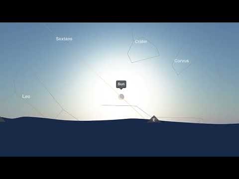 Partial Solar Eclipse - September 21/22, 2025 (Night Sky Animation)