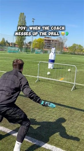 POV: when your goakeeper coach ruins the drill 😅🧤 #shorts #goalkeeper #gkdrills #gktraining #gk