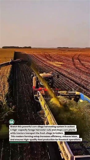 Mega Corn Silage Harvesting with Powerful Tractor System 🚜🌽 #AgriTech #FarmMachines #CornHarvest