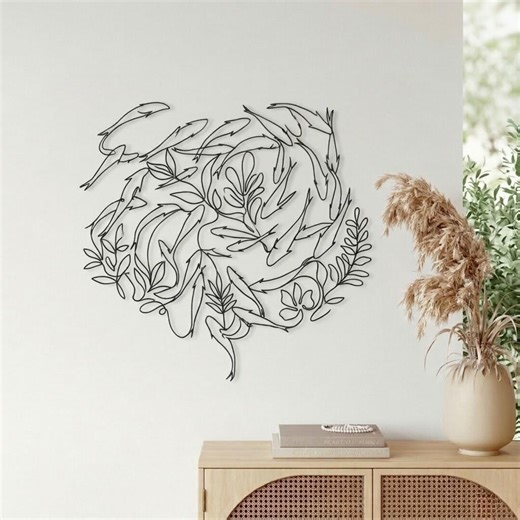 Dolphin Metal Wall Art, Coastal Dolphin Wall Decor, Ocean Inspired Minimalist Metal Wall Sculpture - Etsy