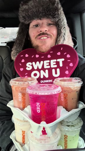 Dunkin Valentine’s Day Menu 2026 Review @Dunkin' #coffee #mukbang #viral #valentinesday #fyp