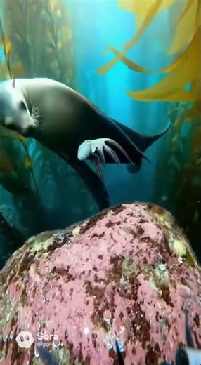 Sea Lion vs Octopus Battle in Kelp Alley – Diver POV