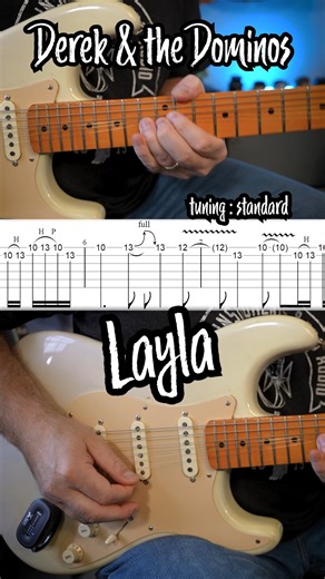 Chris Rupp | Guitar Coach on Instagram: "Layla guitar riff by Derek & the Dominos with tabs"