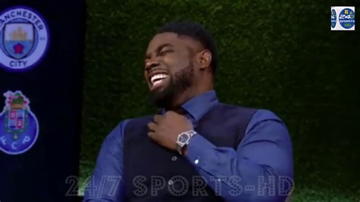 Micah Richards Hilariously Suffers Wardrobe Malfunction During CBS' Champions League Live Coverage