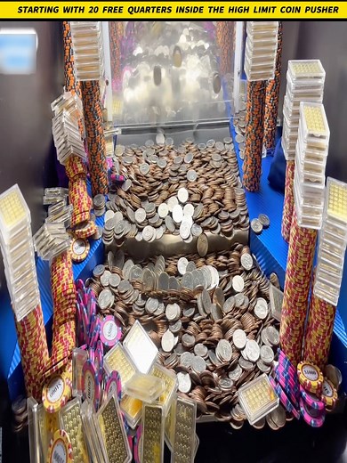 Today Starting with 20 Free quarters high limit coin pusher game #coinpusher | Daily Coin Pusher fun