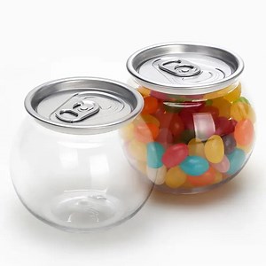 [Hot Item] 210ml Pet Plastic Transparent Empty Soft Drink Cans for Beverages with Lids