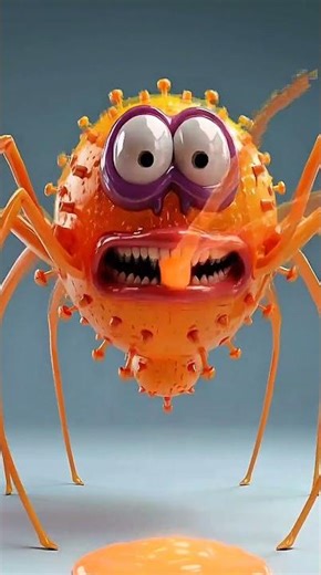 "What happens when a creepy virus tries to walk? 🦠