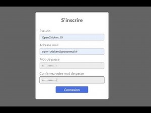 Création d&#39;un formulaire d&#39;inscription SIMPLE en Javascript