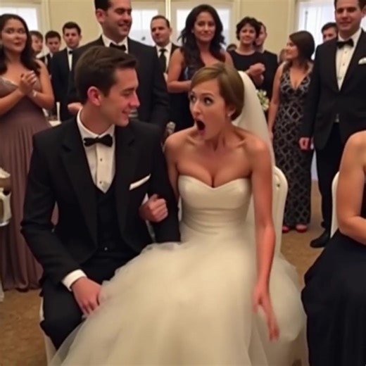 At the wedding, something started moving under the bride's dress! The groom turned pale — and the guests gasped when they saw it… Watch: [in comment] - Made with AI | Jesus is our Savior