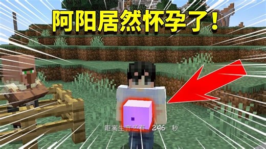 我的世界mod：阿阳在MC里怀孕生孩子了！生出来的孩子长得像老王