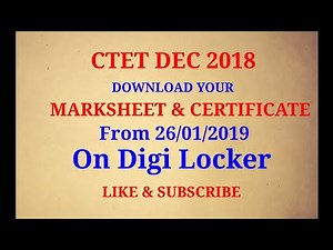 Download your CTET December 2018 certificate from digilocker
