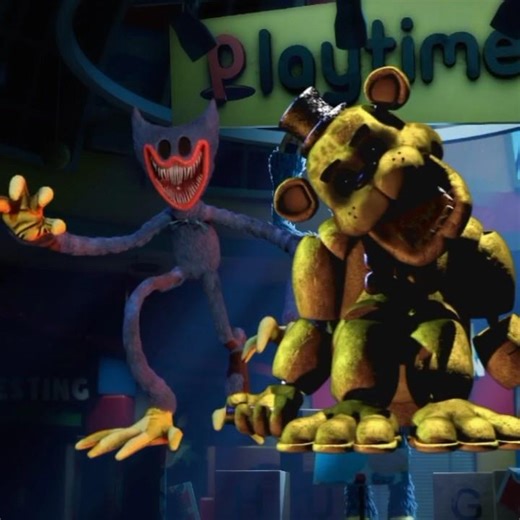 Nightmare Huggy vs FNAF #shorts #poppyplaytimechapter #huggywuggy #fnaf