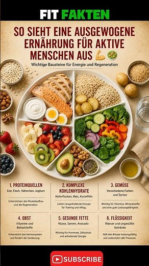 Ausgewogene Ernährung für aktive Menschen 💪🥗 | Die perfekte Teller-Methode #fitfakten