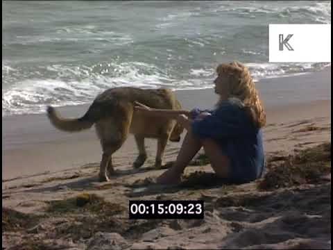 1980s, Woman Sunbathing at Santa Monica Beach