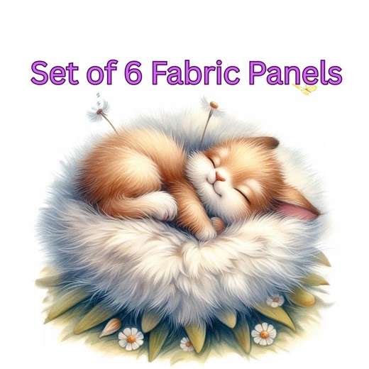 Sleeping Woodland Animals Fabric Panel Set of 6 • Cotton Sateen • Quilting and Sewing - Etsy