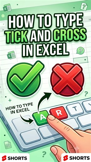 How to Type Tick and Cross in Excel #exceltips