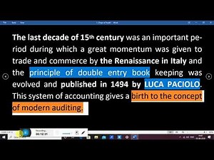 Topic 1st : Origin of Auditing (Introduction -1st ) BCOM 1st YEAR.