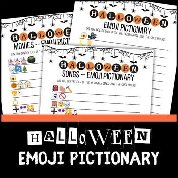 Halloween Emoji Game: Printable Halloween Party Games | Class Parties and Home
