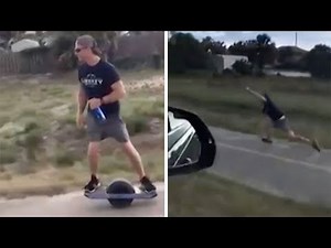 One Wheel Rider Falls Into Pavement
