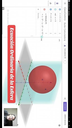 Ecuación Ordinaria de la Esfera en Geogebra