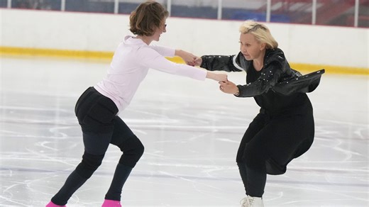 Olympic gold medalist figure skater Oksana Baiul visits Center Ice